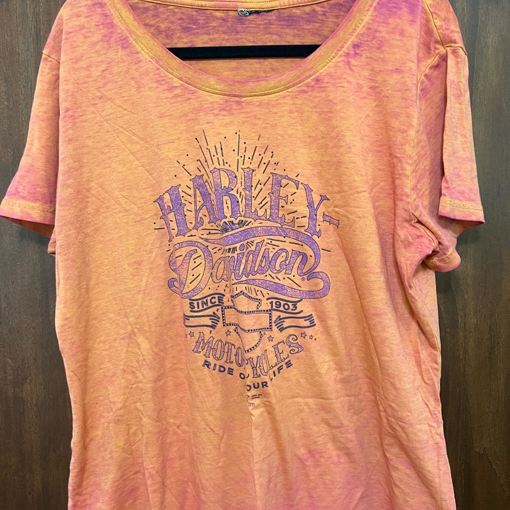 Harley-Davidson Orange and Purple Tee